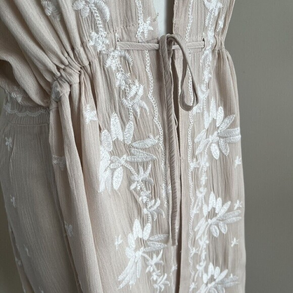 Time For Me Embroidered Boho Duster Kimono Large Floral Long Jacket Festival - Picture 8 of 16